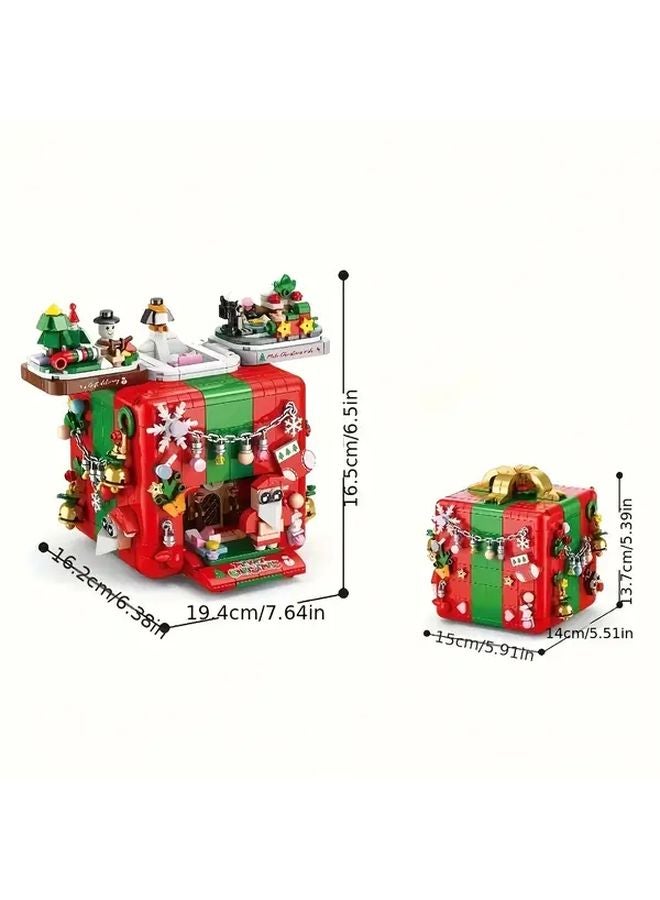 Red And Green Christmas Building Blocks Set 1100 Pcs With Santa Reindeer Snowman Tree Decorations - Image 2